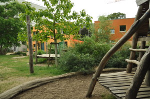 Blick in den naturnahen Kinder-Garten von cocolores e. V. in Dresden ©SLfG