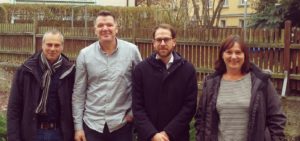 v. l. n. r. Gottfried Linke (DRK), Carsten Seitz (AWO), Johann Große (SLfG), Gabriele Keil (Diakonie) © SLfG v. l. n. r. Gottfried Linke (DRK), Carsten Seitz (AWO), Johann Große (SLfG), Gabriele Keil (Diakonie) © SLfG