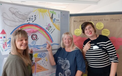 Dagmar Lettner (r.) führte ins Thema "Übergang Kita zur Schule" ein. © SLfG